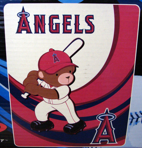 Anaheim Angels Kids Royal Plush Raschel Throw Blanket - THE 4TH QUARTER
