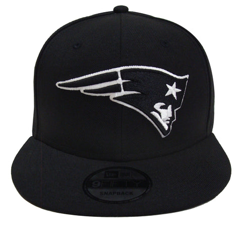 New England Patriots Snapback New Era 9Fifty Black White Logo Hat - THE 4TH QUARTER