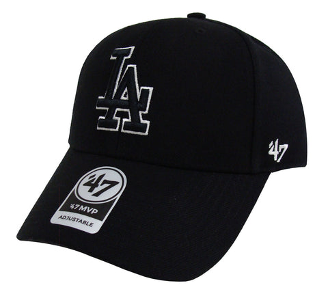Los Angeles Dodgers Velcro '47 Brand MVP Adjustable Cap Hat Black WO - THE 4TH QUARTER