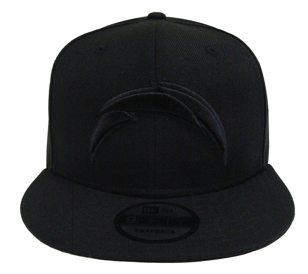 Los Angeles Chargers Snapback New Era Black on Black Cap Hat - THE 4TH QUARTER