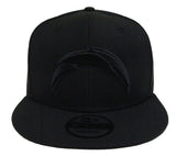 Los Angeles Chargers Snapback New Era Black on Black Cap Hat - THE 4TH QUARTER