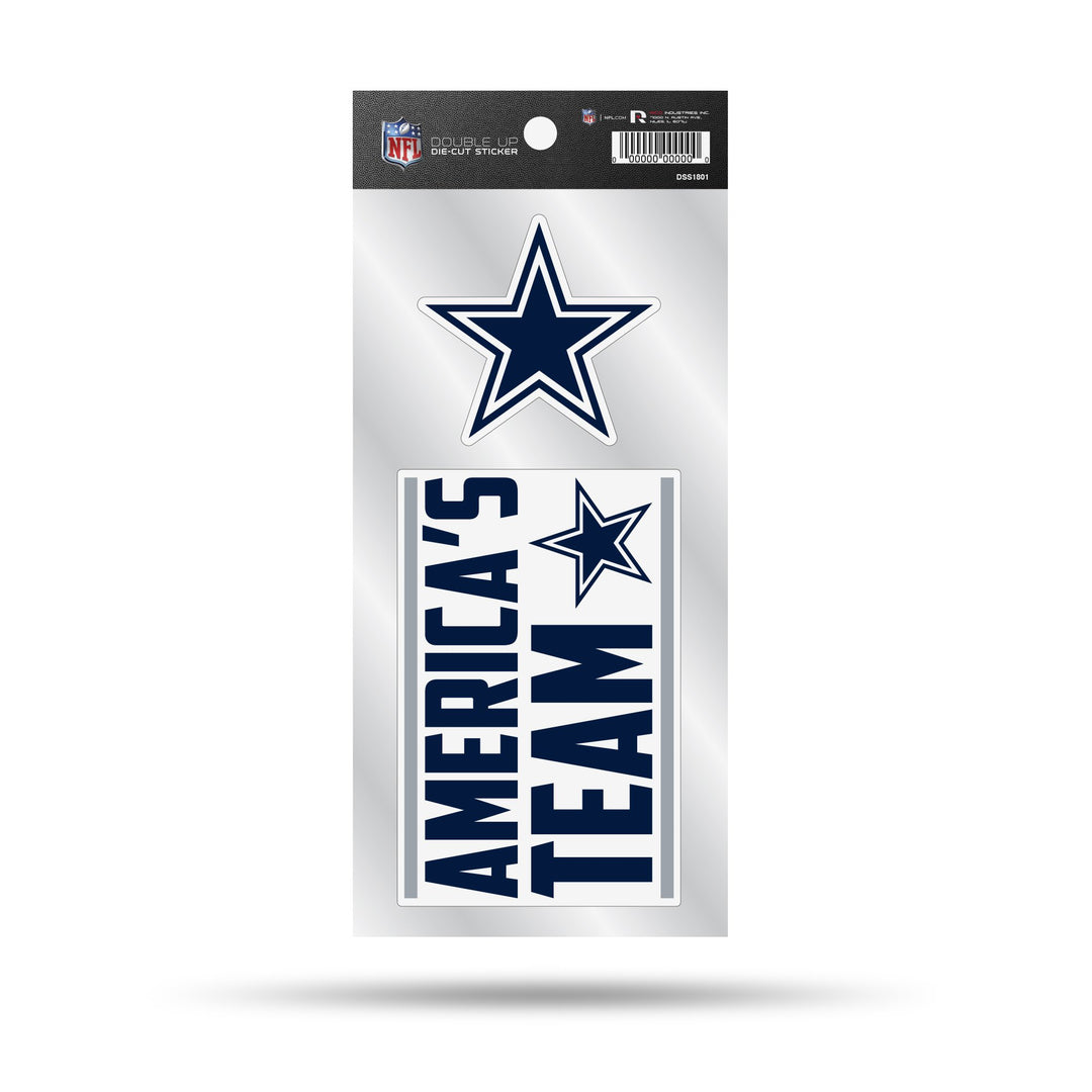 Dallas Cowboys Double Up Die Cut Sticker 2pc - THE 4TH QUARTER