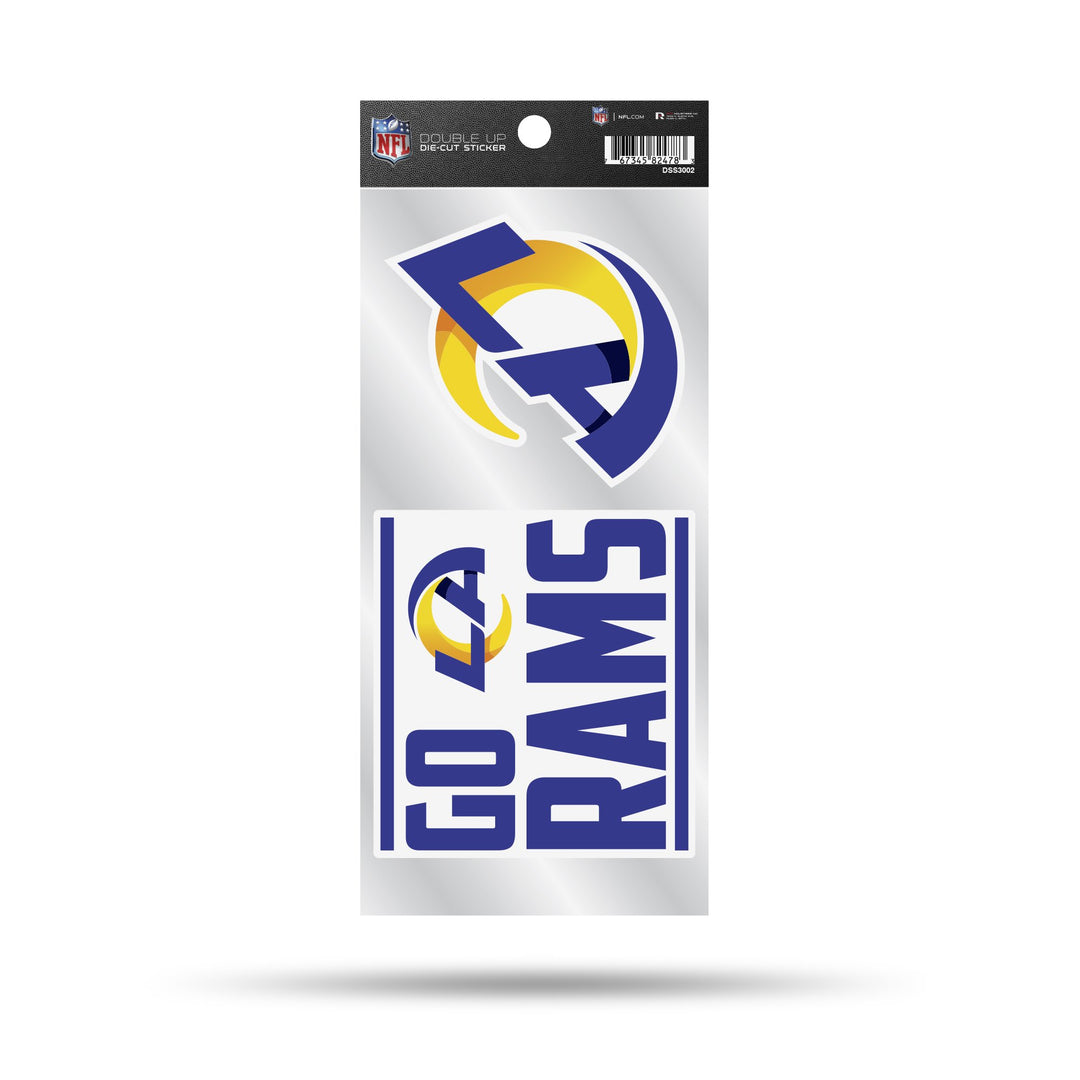 Los Angeles Rams Double Up Die Cut Sticker 2pc - THE 4TH QUARTER
