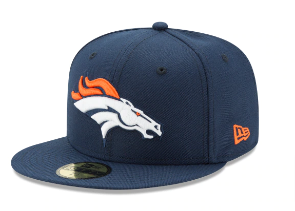 Denver Broncos Fitted 59Fifty New Era Color Logo Navy Cap Hat