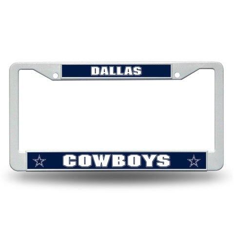 Dallas Cowboys White Plastic License Plate Frame