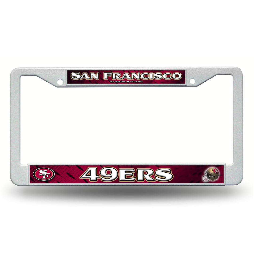 San Francisco 49ers White Plastic License Plate Frame - THE 4TH QUARTER