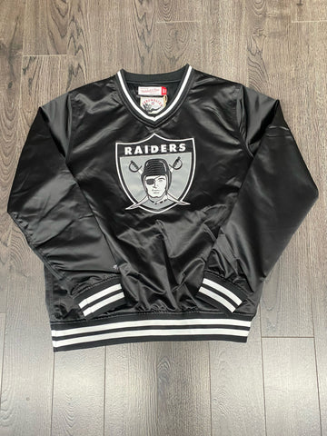 Raiders Mens Jacket Mitchell & Ness 4th & Inches Satin Pullover