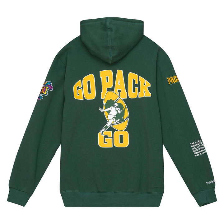 Green Bay Packers Mens Mitchell &amp; Ness Origins Fleece Hoodie Green - THE 4TH QUARTER
