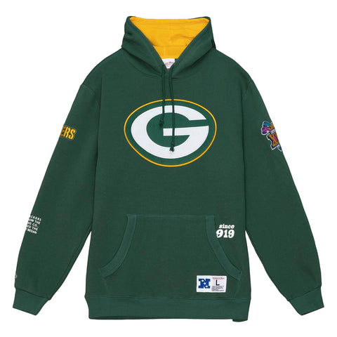 Green Bay Packers Mens Mitchell & Ness Origins Fleece Hoodie Green