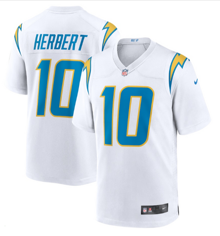 Los Angeles Chargers Mens Jersey #10 Herbert Game White Replica