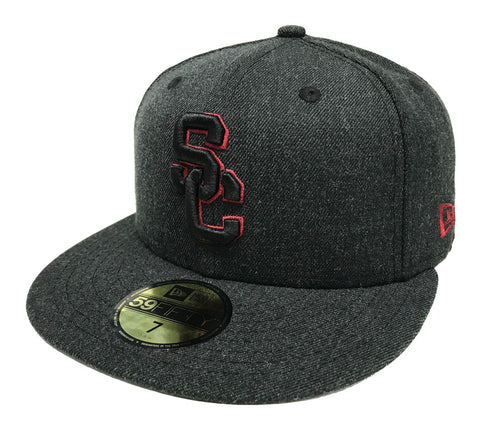 USC Trojans Fitted New Era SC Logo Charcoal Heather Cap Hat