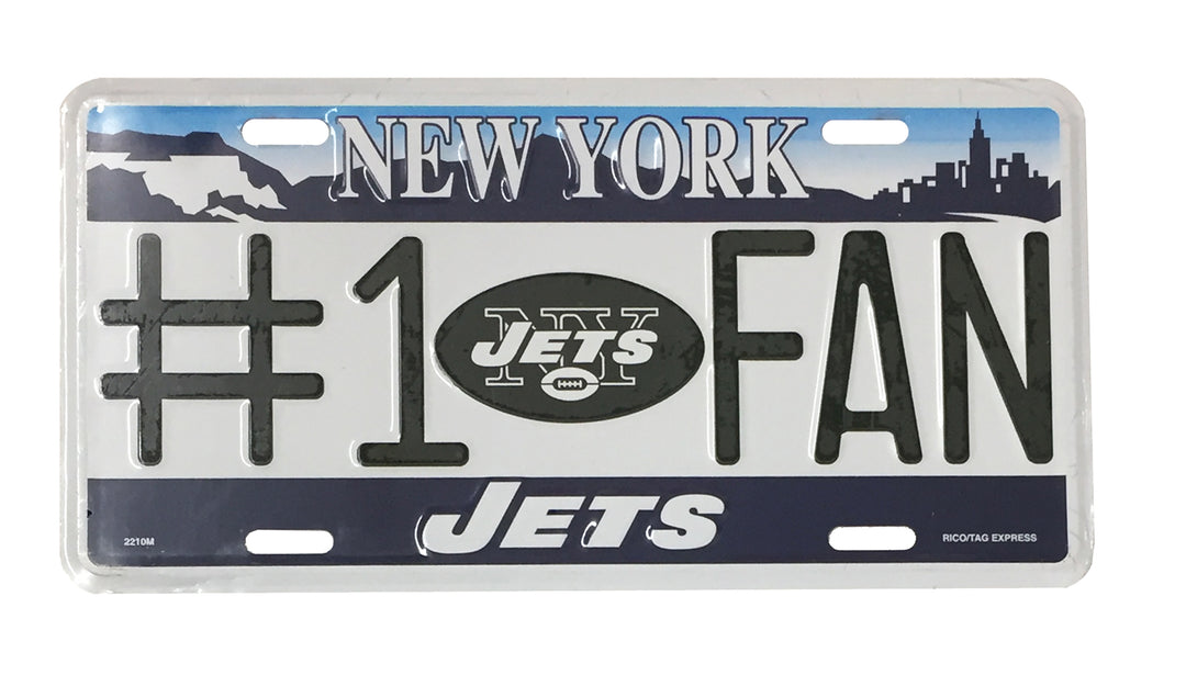 New York Jets Auto #1 Fan License Metal Plate - THE 4TH QUARTER