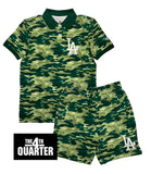 Los Angeles Dodgers Mens New Era Golf Camo Shorts Green
