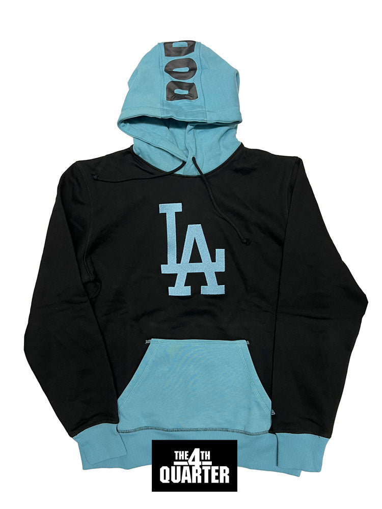 Los Angeles Dodgers Mens Sweatshirt New Era Light Blue Black Hoodie - THE 4TH QUARTER