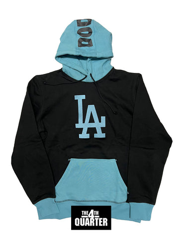 Los Angeles Dodgers Mens Sweatshirt New Era Light Blue Black Hoodie