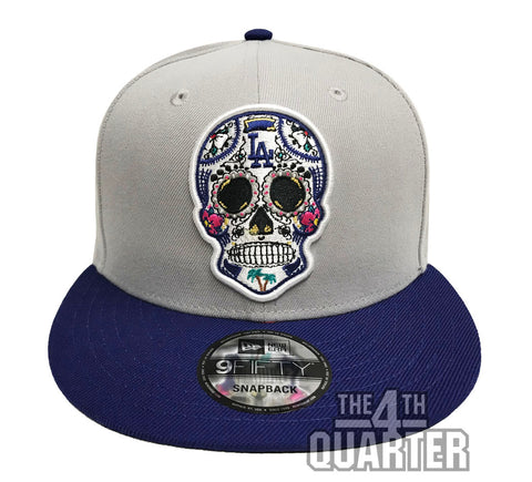 Los Angeles Dodgers Snapback New Era 9Fifty Day of the Dead Skull Grey Blue Cap Hat
