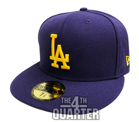 Los Angeles Dodgers Fitted New Era 59FIFTY Purple Cap Hat.  Grey Bottom