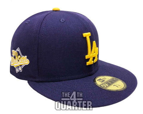 Los Angeles Dodgers Fitted New Era 59FIFTY 1988 World Series Purple Cap Hat. Grey Bottom.