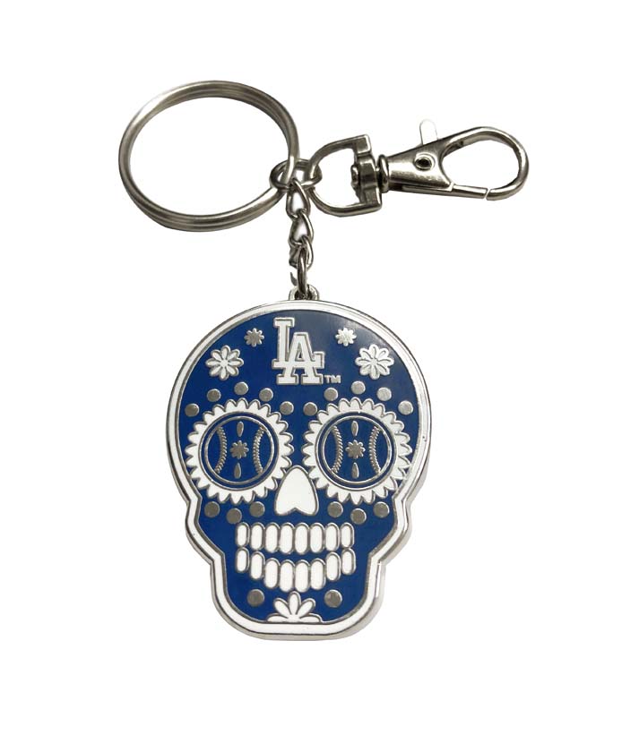 Los Angeles Dodgers Sugar Skull Day of the Dead Keychain - THE 4TH QUARTER