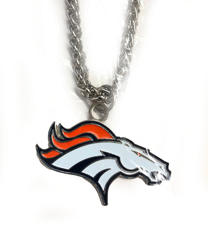 Denver Broncos 15 Inch Metal Pendant Necklace