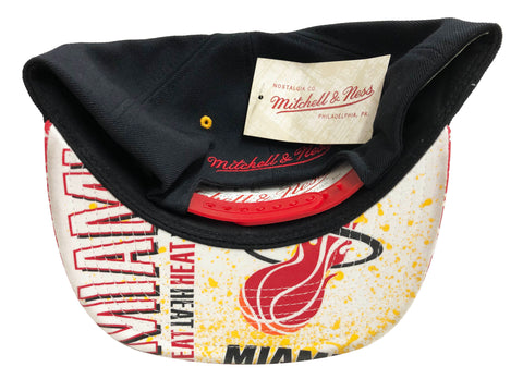 Miami Heat Snapback Mitchell & Ness Speckle Print Bill Cap Hat