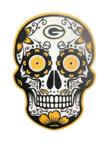 Green Bay Packers Decal Skull Logo 2.5" X 3.5"  Small Sticker