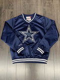 Dallas Cowboys Mens Jacket Mitchell & Ness 4th & Inches Satin Pullover