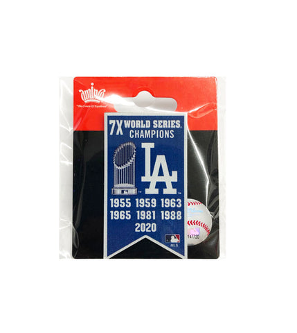 Los Angeles Dodgers Lapel Pin 7X World Series Champions Banner