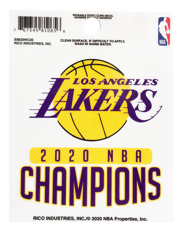 Los Angeles Lakers NBA 2020 Champions Window Cling - THE 4TH QUARTER