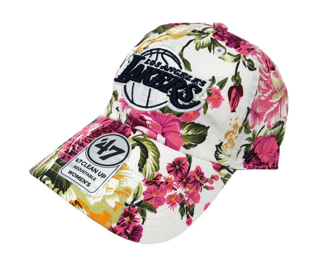 Los Angeles Lakers Strapback '47 Brand Clean Up Rosalynn Adjustable Cap Hat Pink - THE 4TH QUARTER