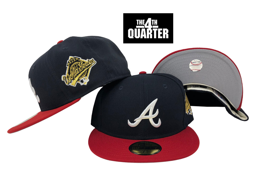 Atlanta Braves Fitted New Era 59FIFTY Wool Cooperstown 1995 World Series Cap Hat Grey UV - THE 4TH QUARTER