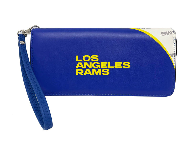 Los Angeles Rams Womens Wallet Curve Zip Organizer New Logo Royal - THE 4TH QUARTER