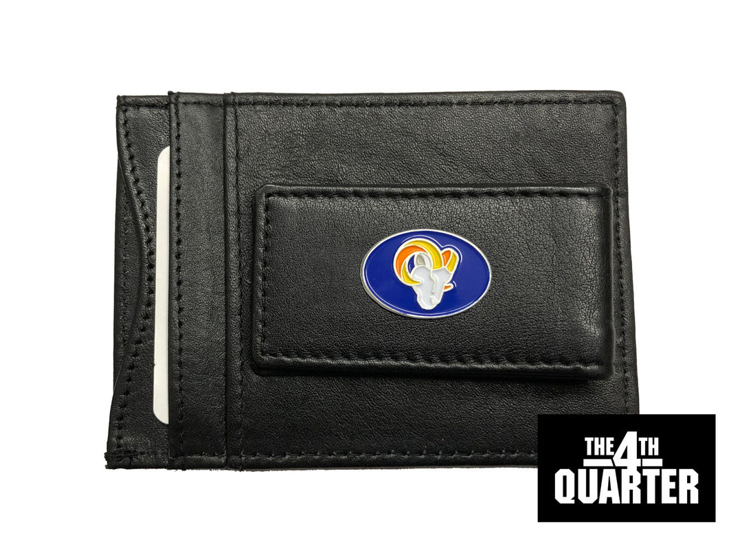 Los Angeles Rams Magnetic Leather Money Clip Wallet Card Holder New Logo - THE 4TH QUARTER