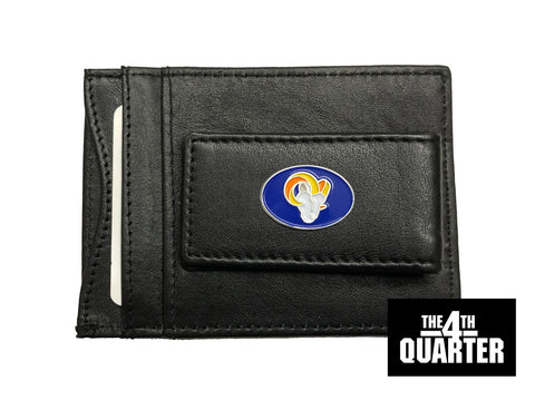 Los Angeles Rams Magnetic Leather Money Clip Wallet Card Holder New Logo