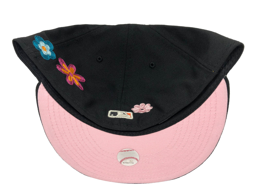 San Francisco Giants Fitted New Era 59Fifty Flower Power Black Hat Cap Pink UV - THE 4TH QUARTER