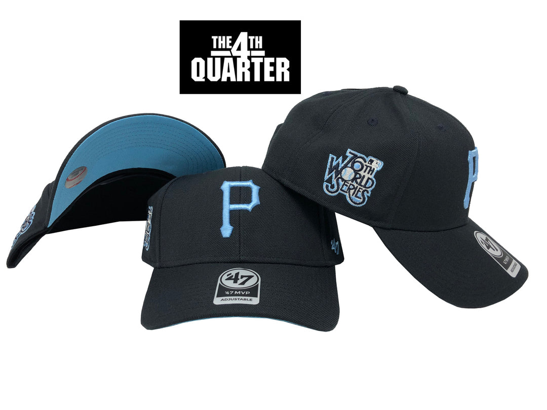 Pittsburgh Pirates Snapback '47 Brand MVP 1976 World Series Adjustable Cap Hat Navy Sky UV - THE 4TH QUARTER