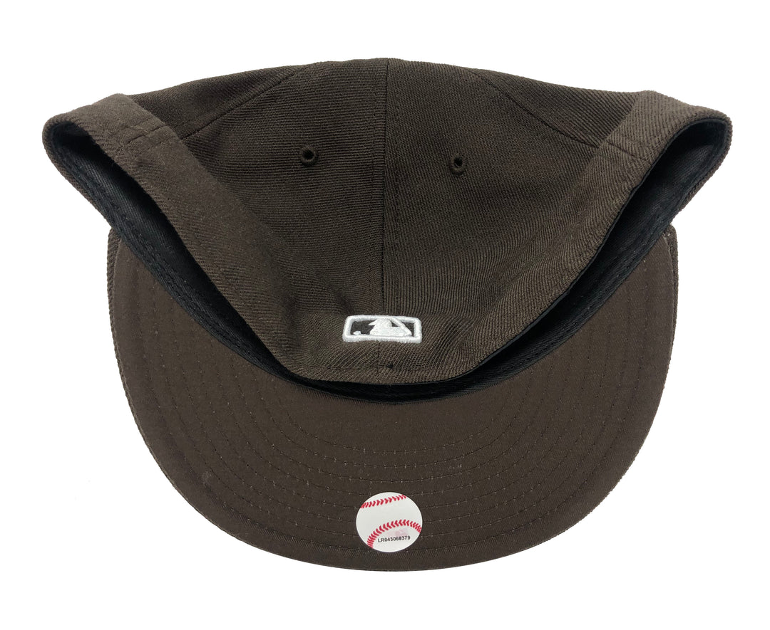Toronto Blue Jays Fitted New Era 59Fifty New White Logo Cap Hat Brown - THE 4TH QUARTER