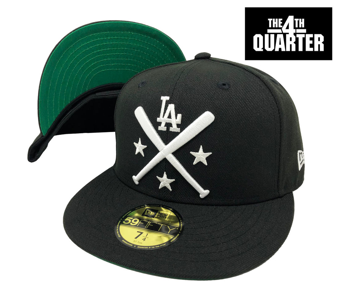 Los Angeles Dodgers Fitted New Era 59Fifty Workout Black Cap Hat Green UV - THE 4TH QUARTER