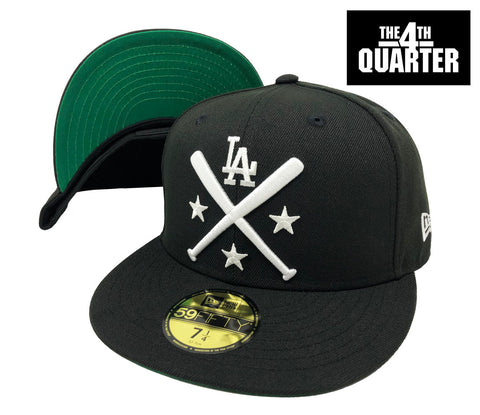 Los Angeles Dodgers Fitted New Era 59Fifty Workout Black Cap Hat Green UV