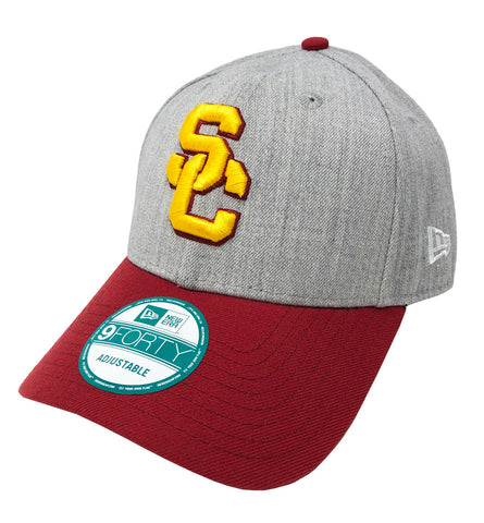 USC Trojans Adjustable New Era 9Forty SC Heathered Burgundy Velcro Cap Hat
