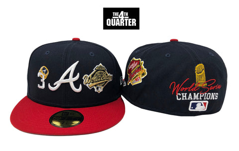 Atlanta Braves Fitted New Era 59FIFTY Count the Rings World Series Cap Hat Grey UV