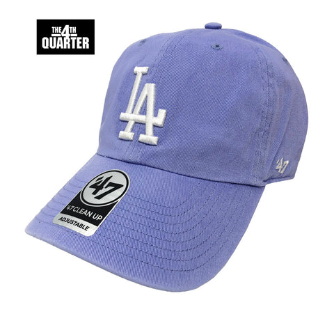 Los Angeles Dodgers Strapback '47 Brand Clean Up Adjustable Cap Hat Lavender