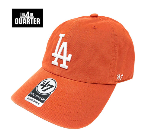 Los Angeles Dodgers Strapback '47 Brand Clean Up Adjustable Cap Hat Orange