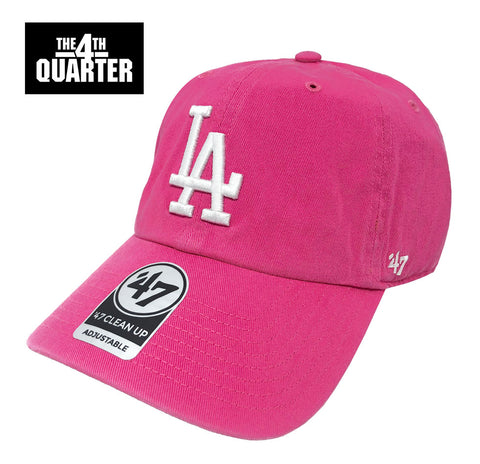 Los Angeles Dodgers Strapback '47 Brand Clean Up Adjustable Cap Hat Magenta