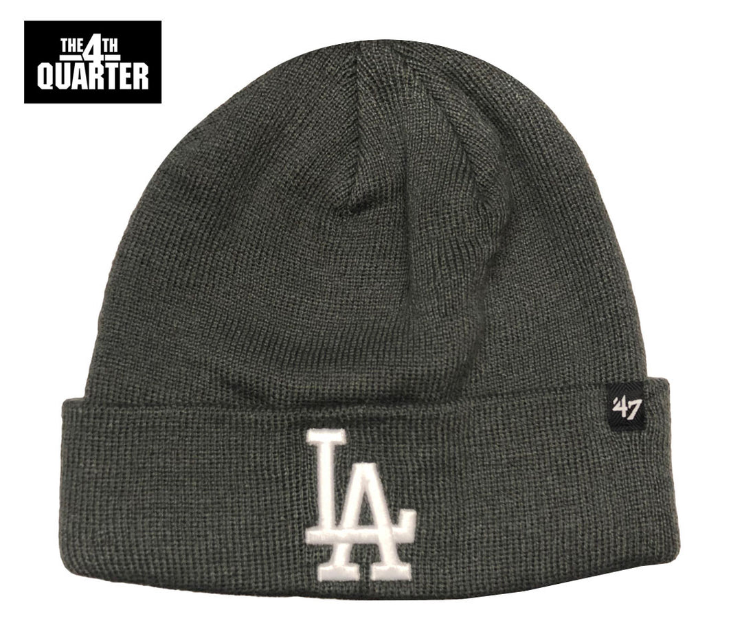 Los Angeles Dodgers Beanie Knit 47 Brand Fold Charcoal - THE 4TH QUARTER