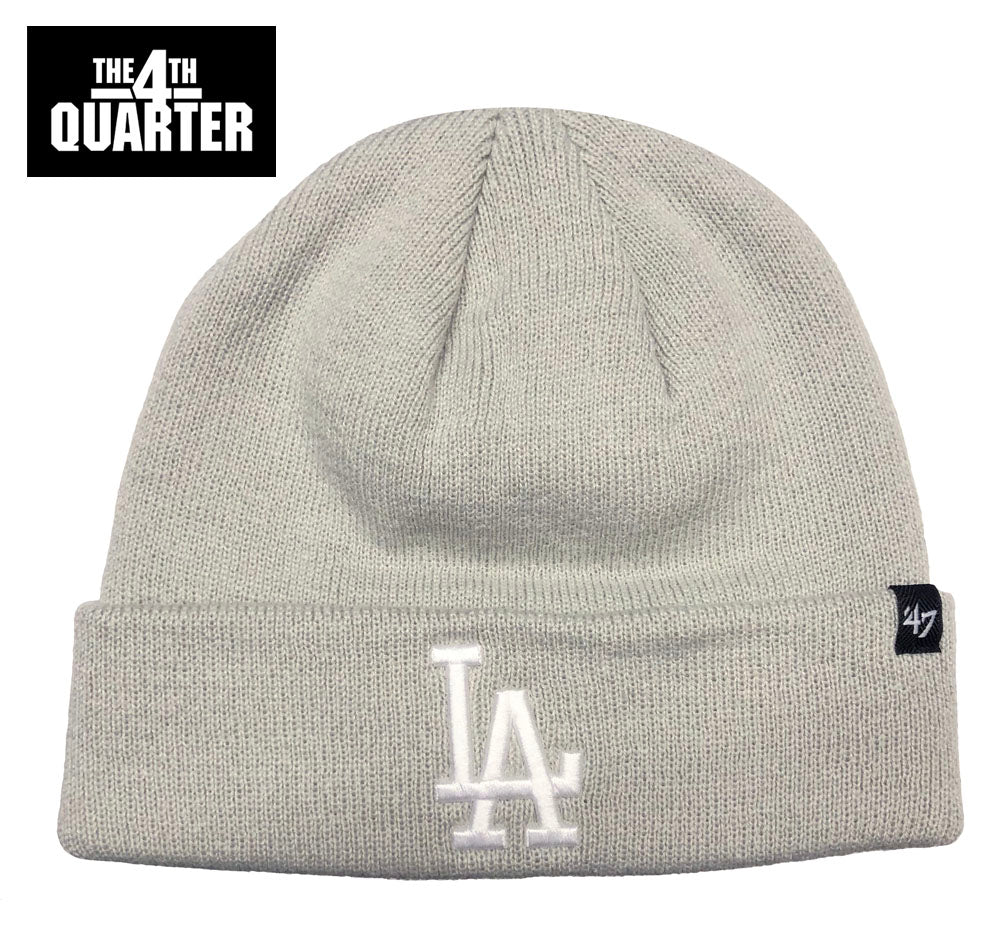 Los Angeles Dodgers Beanie Knit 47 Brand Fold Grey - THE 4TH QUARTER