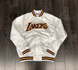 Los Angeles Lakers Mens Jacket Mitchell & Ness Lightweight Satin White