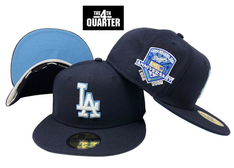 Dodgers Fitted New Era 59Fifty 50th Ann. Navy Hat Cap Sky UV