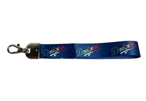 Los Angeles Dodgers Keychain Badge Mexico Wordmark Lanyard Wristlet Blue