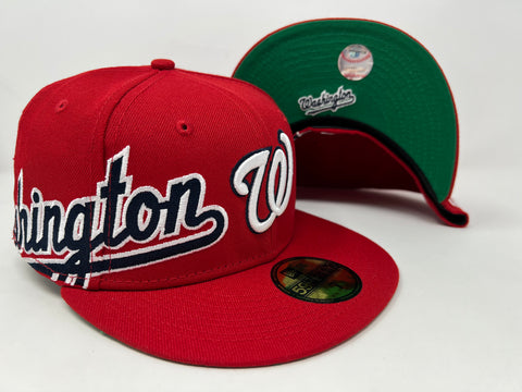 Washington Nationals Fitted New Era 59FIFTY Sidesplit Hat Cap Green UV